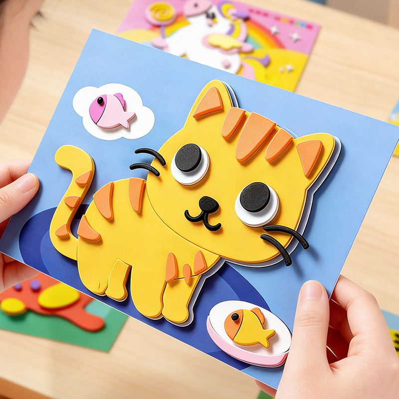 Science Project Diy - Autocollants 3D pour enfants, 10 feuilles