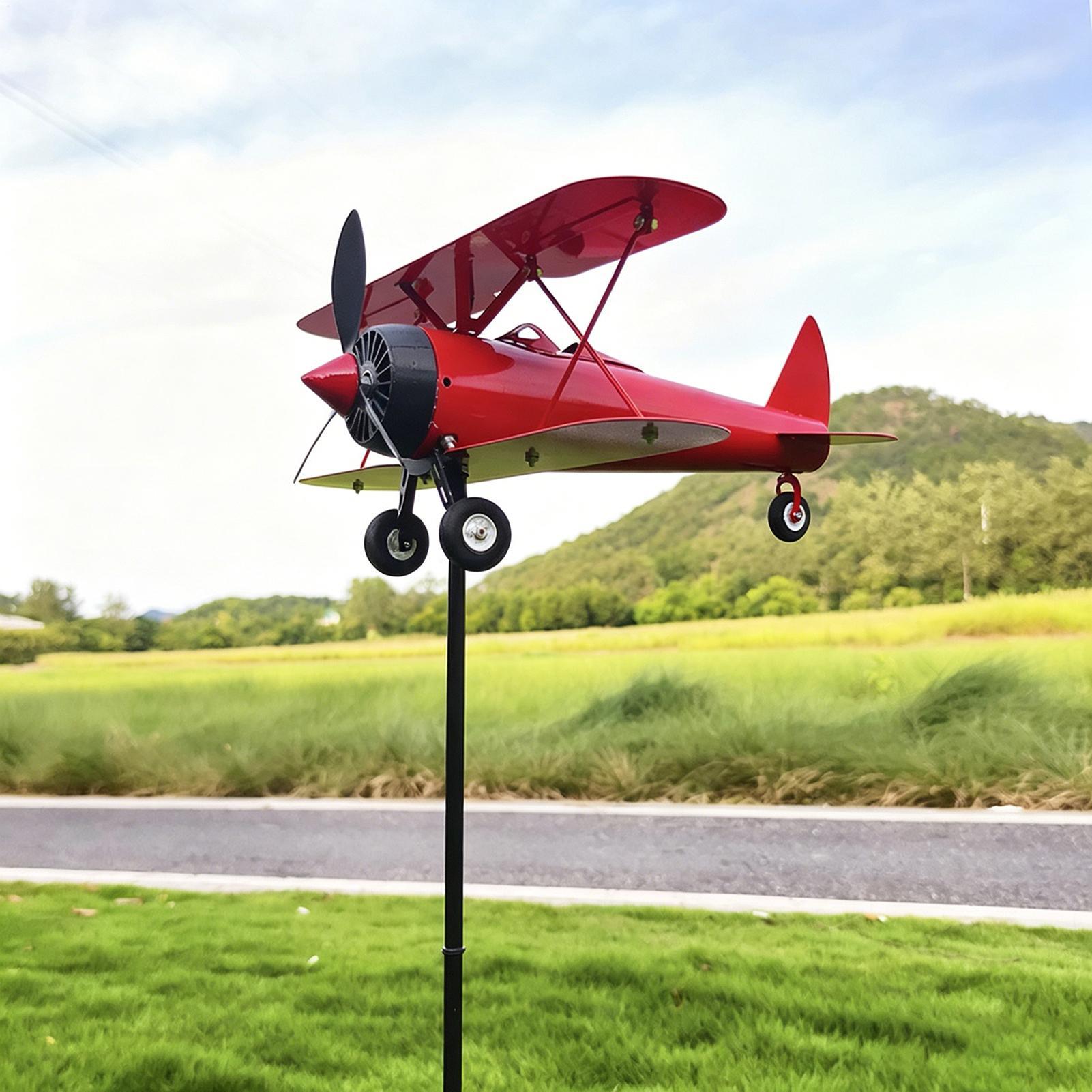 Anemometer Wind Speed - Aéromètre métallique en forme d'avion, moulin