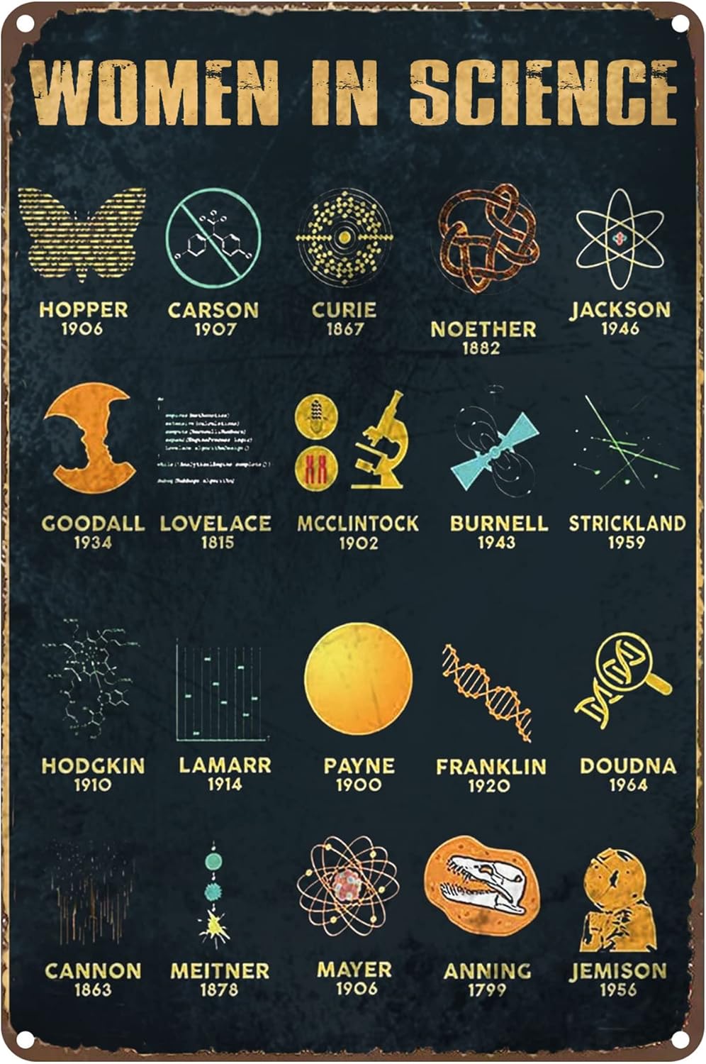 Science Nursery - 1p, Plaque murale en métal «