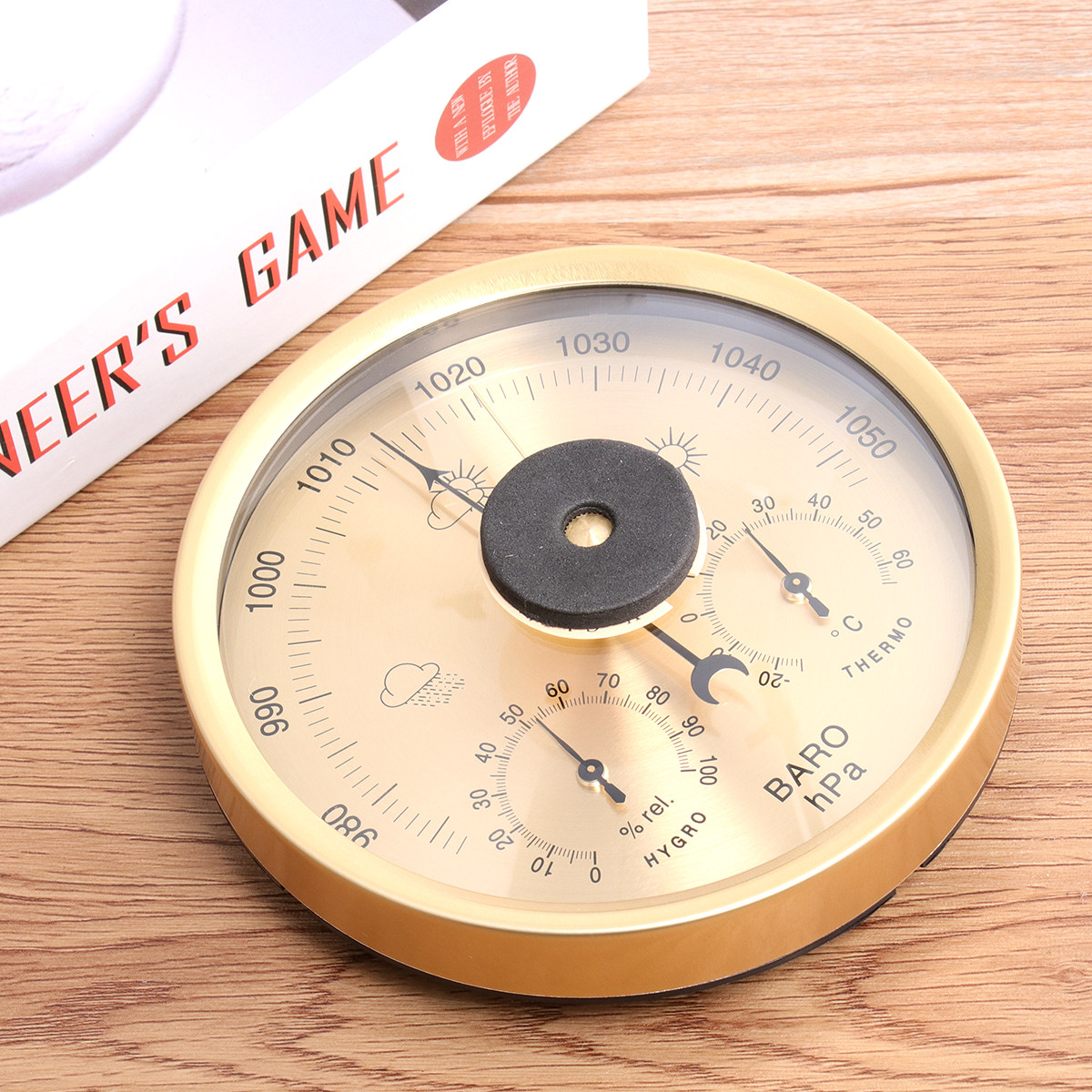 Barometer Analog Classic - Station météo analogique 3-en-1, baromètre, thermomètre,