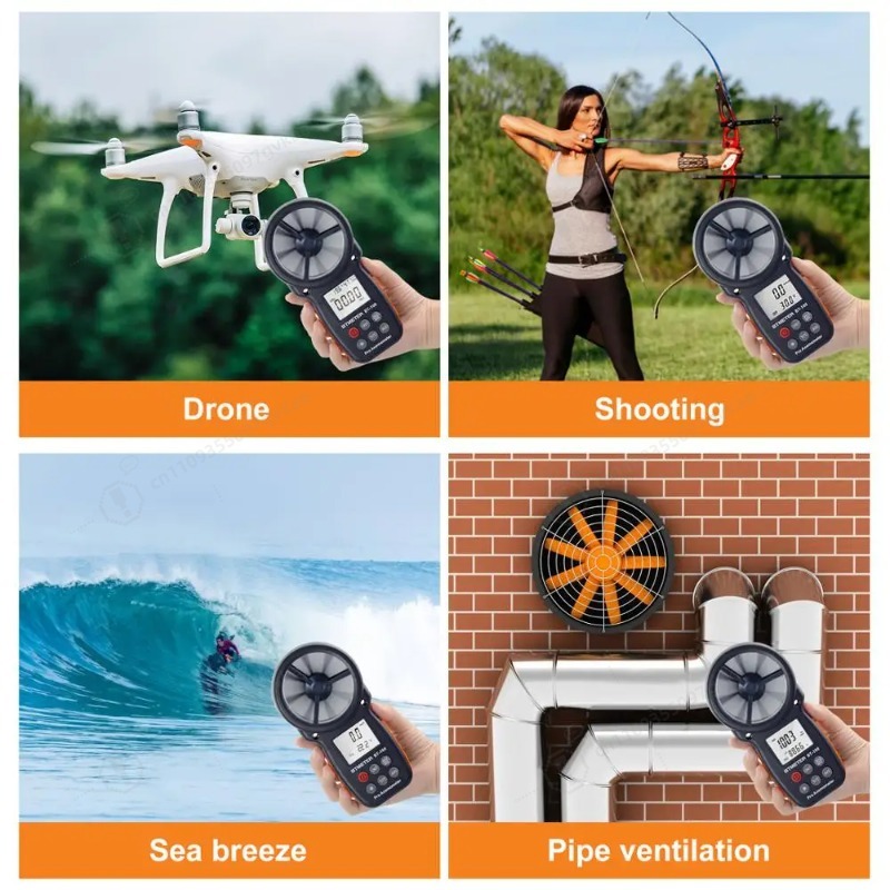Anemometer Wind Speed - Anémomètre numérique BT-100, mesureur de vitesse