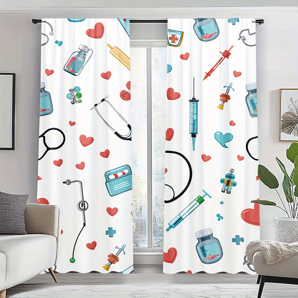 Science Nursery - Rideaux à motifs médicaux esthétiques en