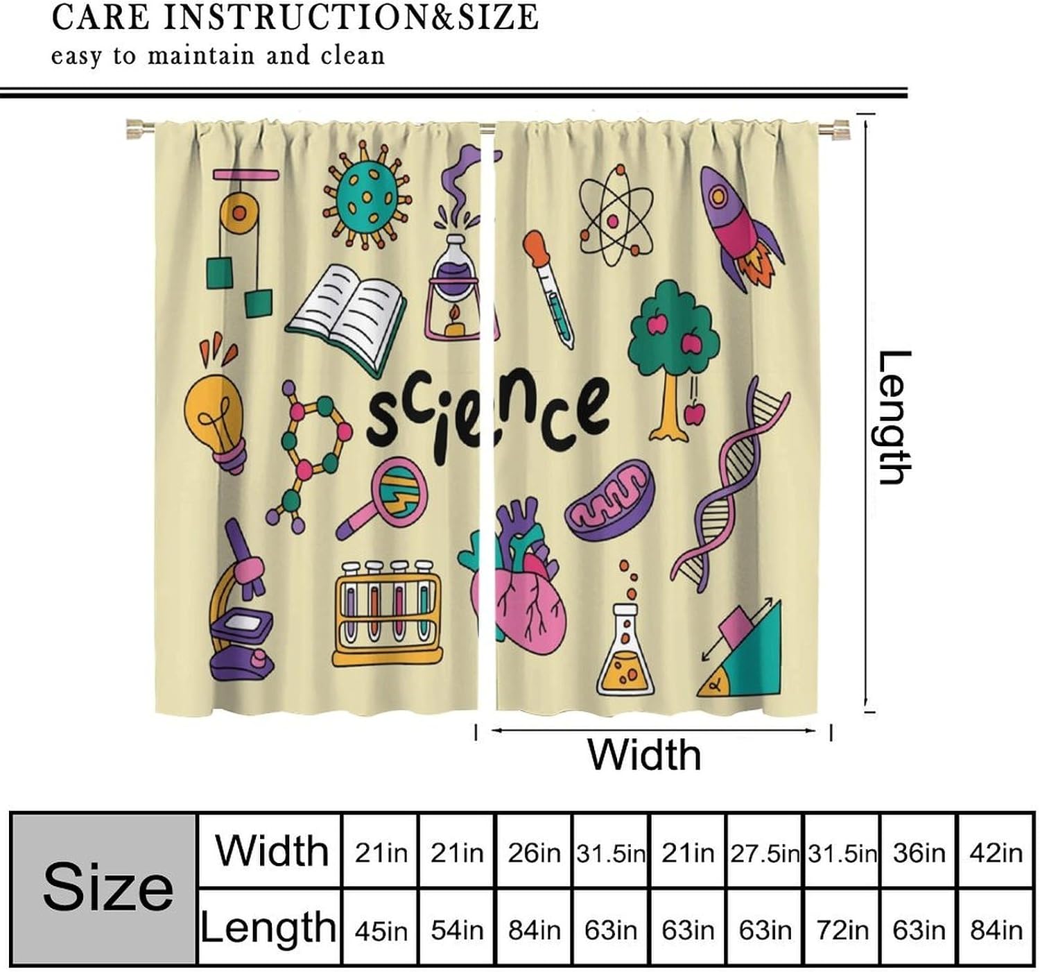 Rideaux sur le thème scientifi - Science Nursery avis et prix