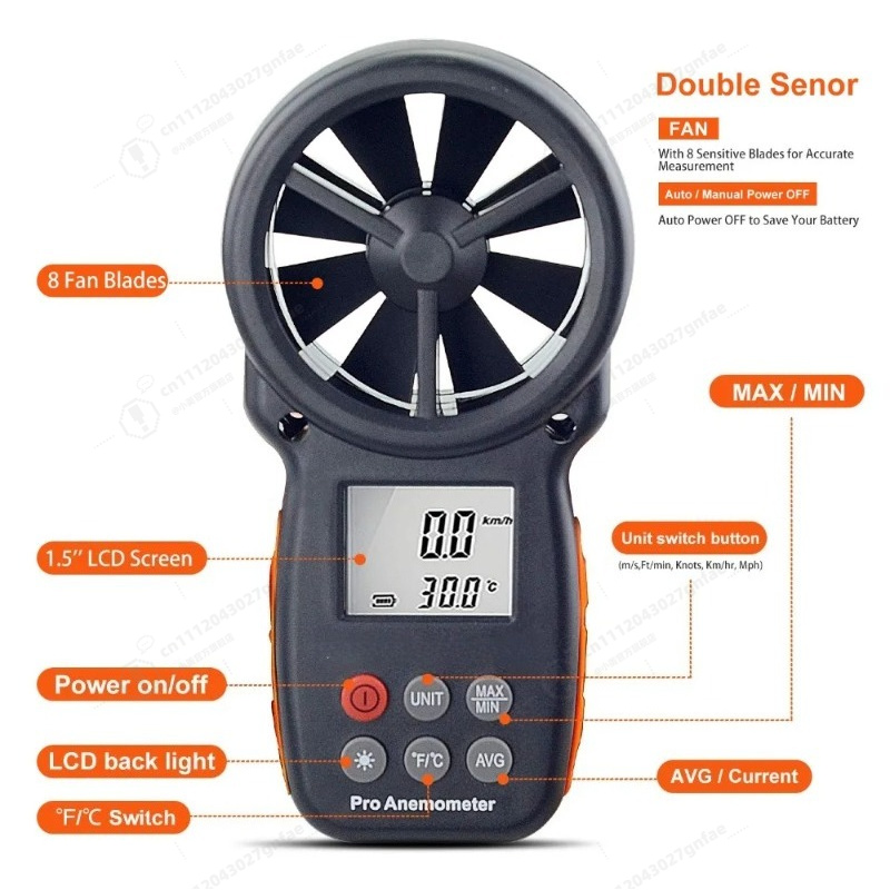 Anémomètre numérique BT-100, m - Anemometer Wind Speed avis et prix