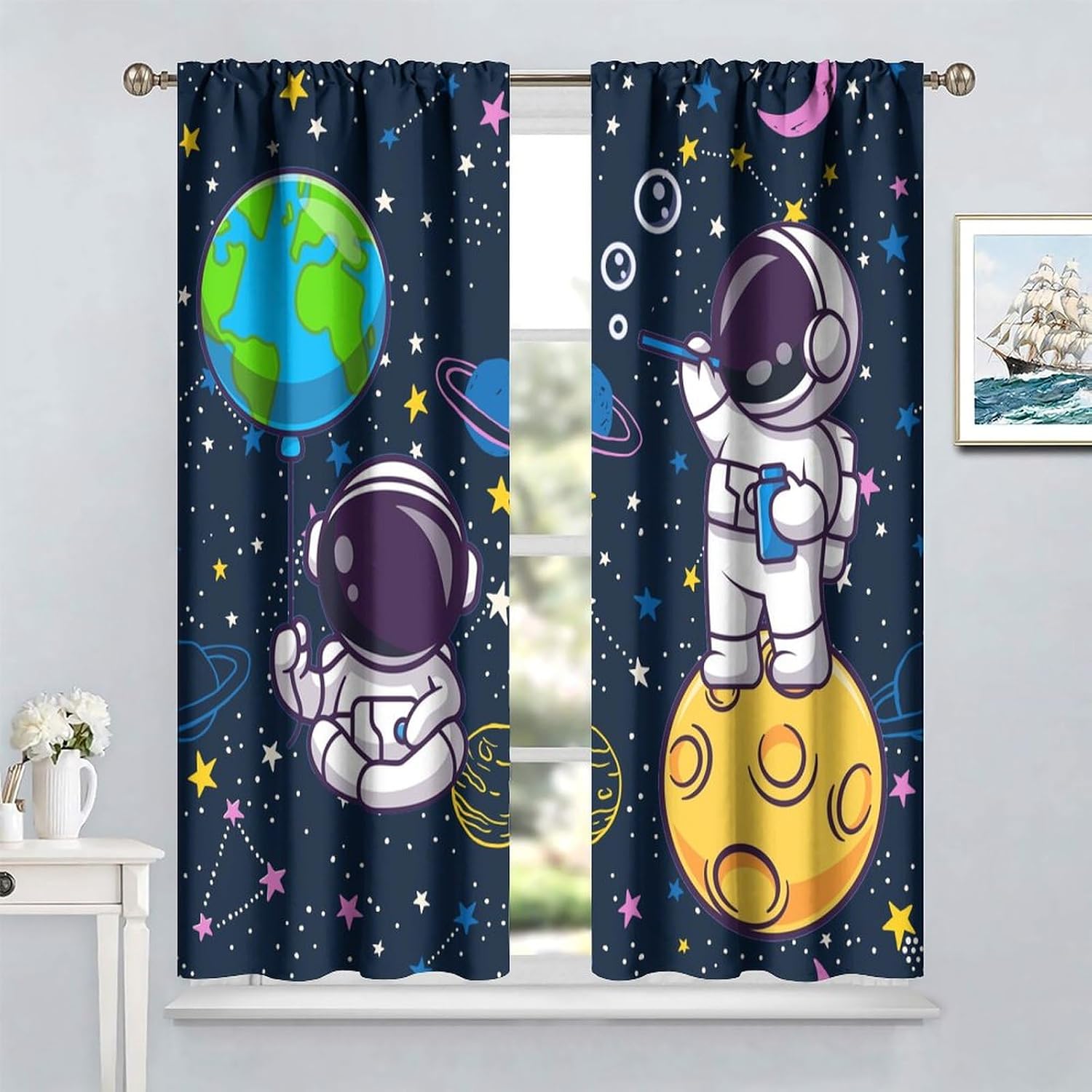 Rideau Galaxie Astronaute Espa - Science Nursery avis et prix